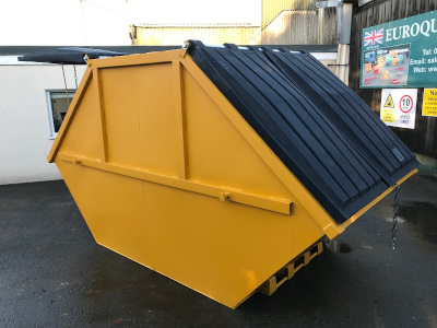 Enclosed Waste Skip 12 cu. yd. with a Pair of Plastic Lids