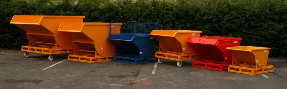 Various sizes of Forklift Tipping Skips